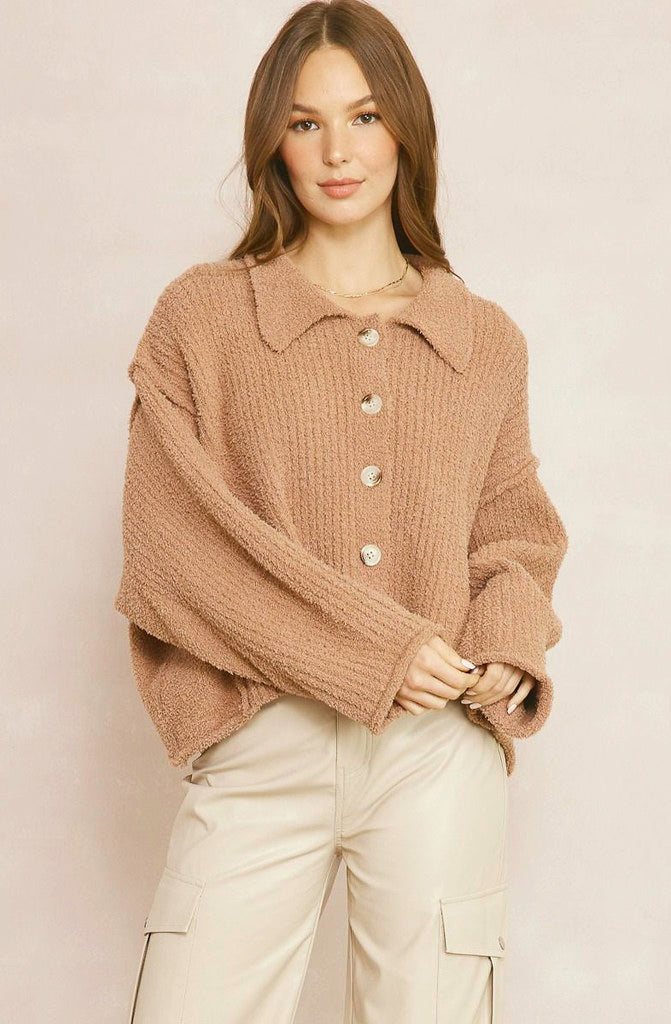 COZIED UP BUTTONED SWEATER