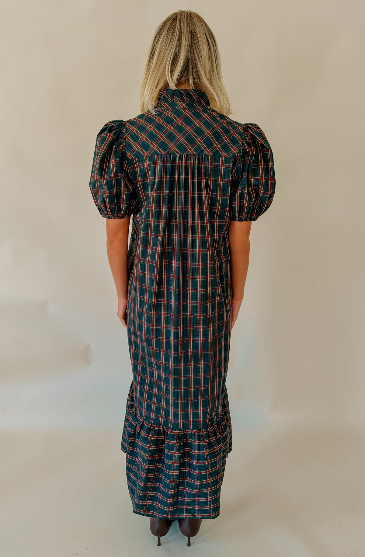PLAID TO MEET YOU GINGHAM MIDI DRESS