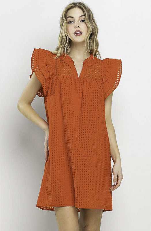 RED-Y FOR THE DAY ORGANZA DRESS