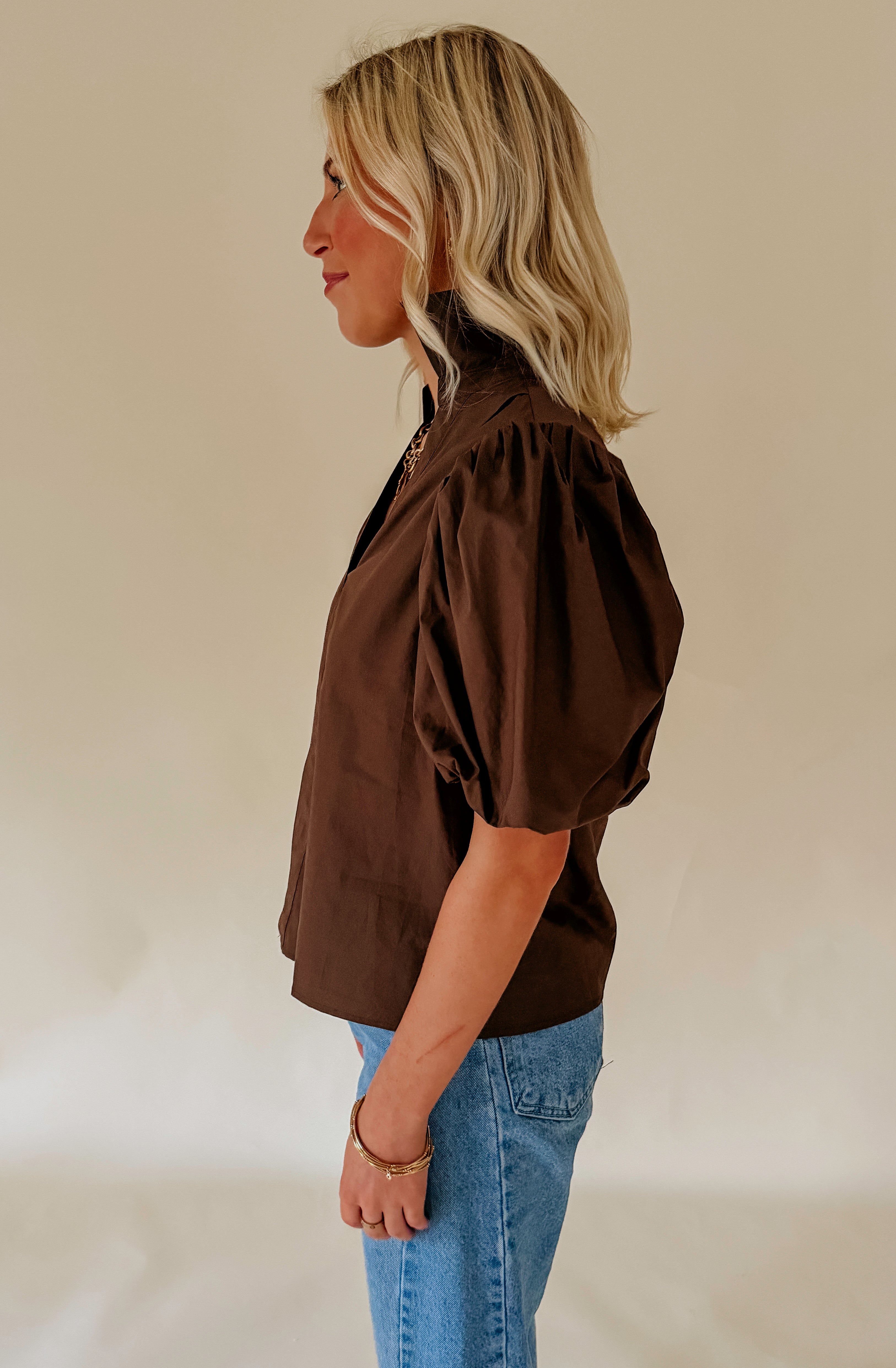 THE HARRIET POPLIN BLEND BLOUSE