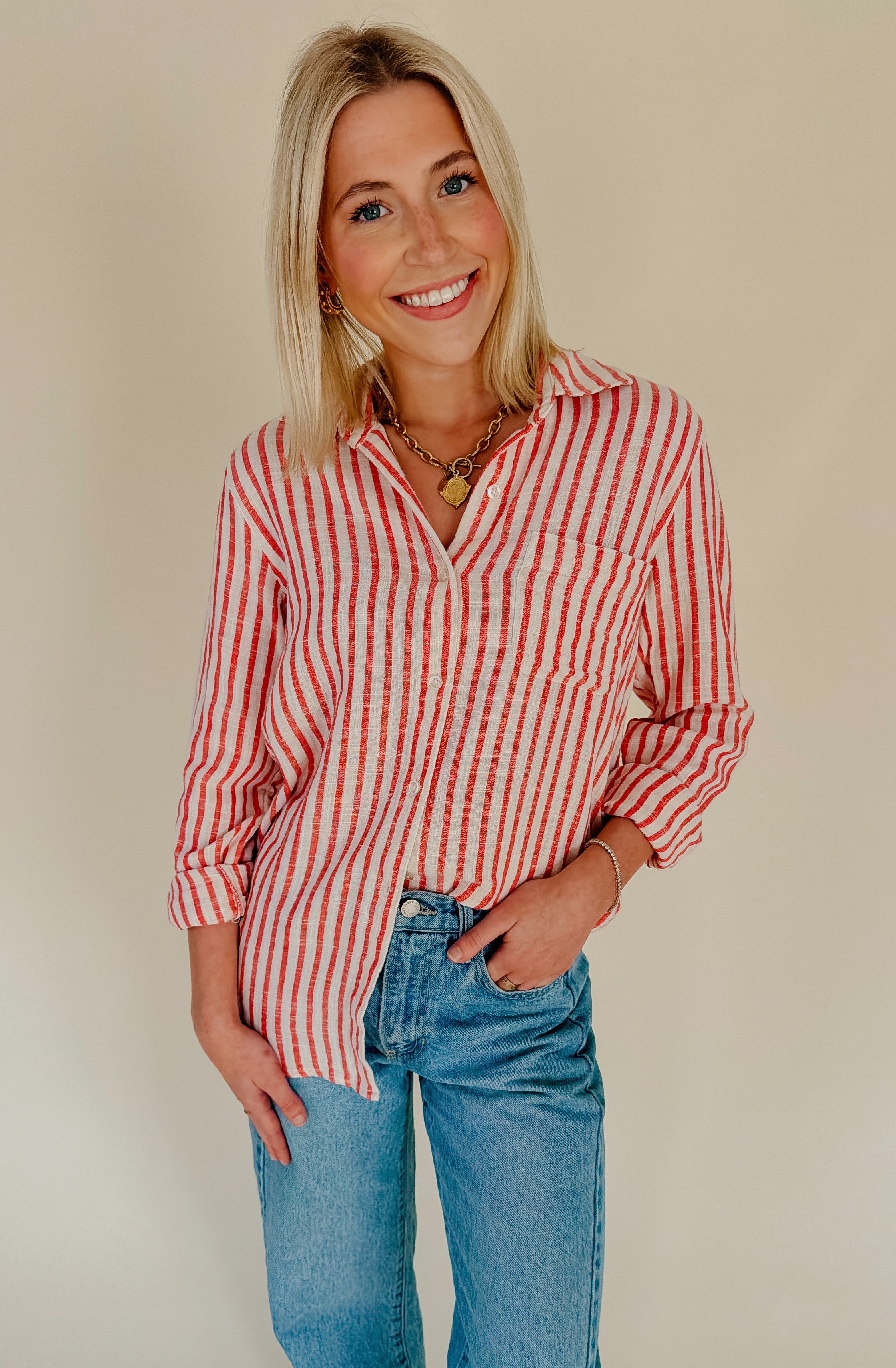 Z SUPPLY SATURDAYS STRIPE BUTTON UP