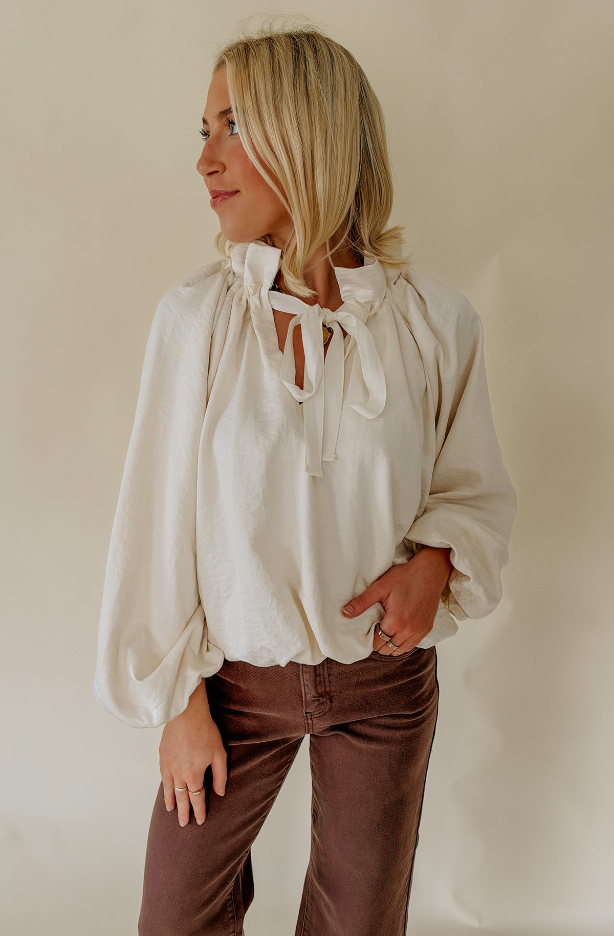 THE ALLY TIE FRONT BLOUSE
