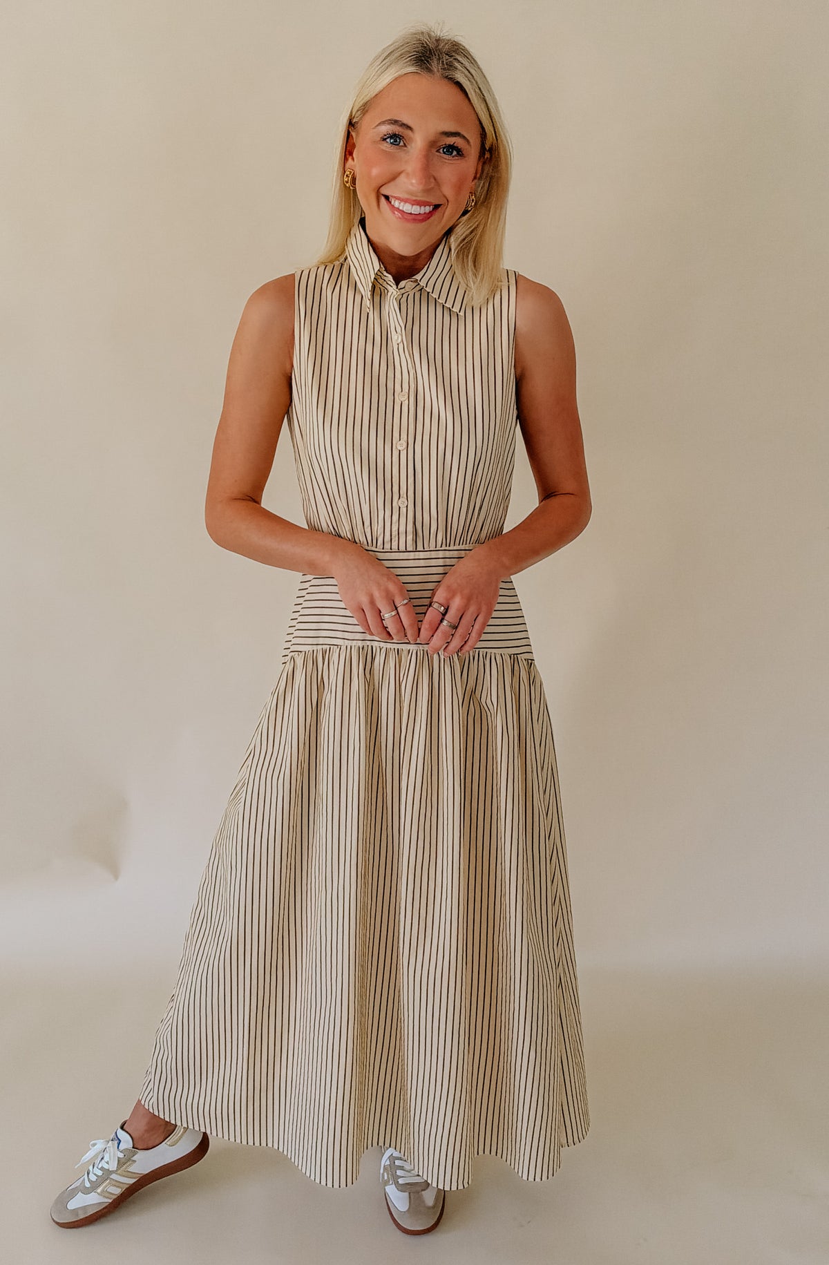 THE ESSENTIAL DROP WAIST MIDI DRESS
