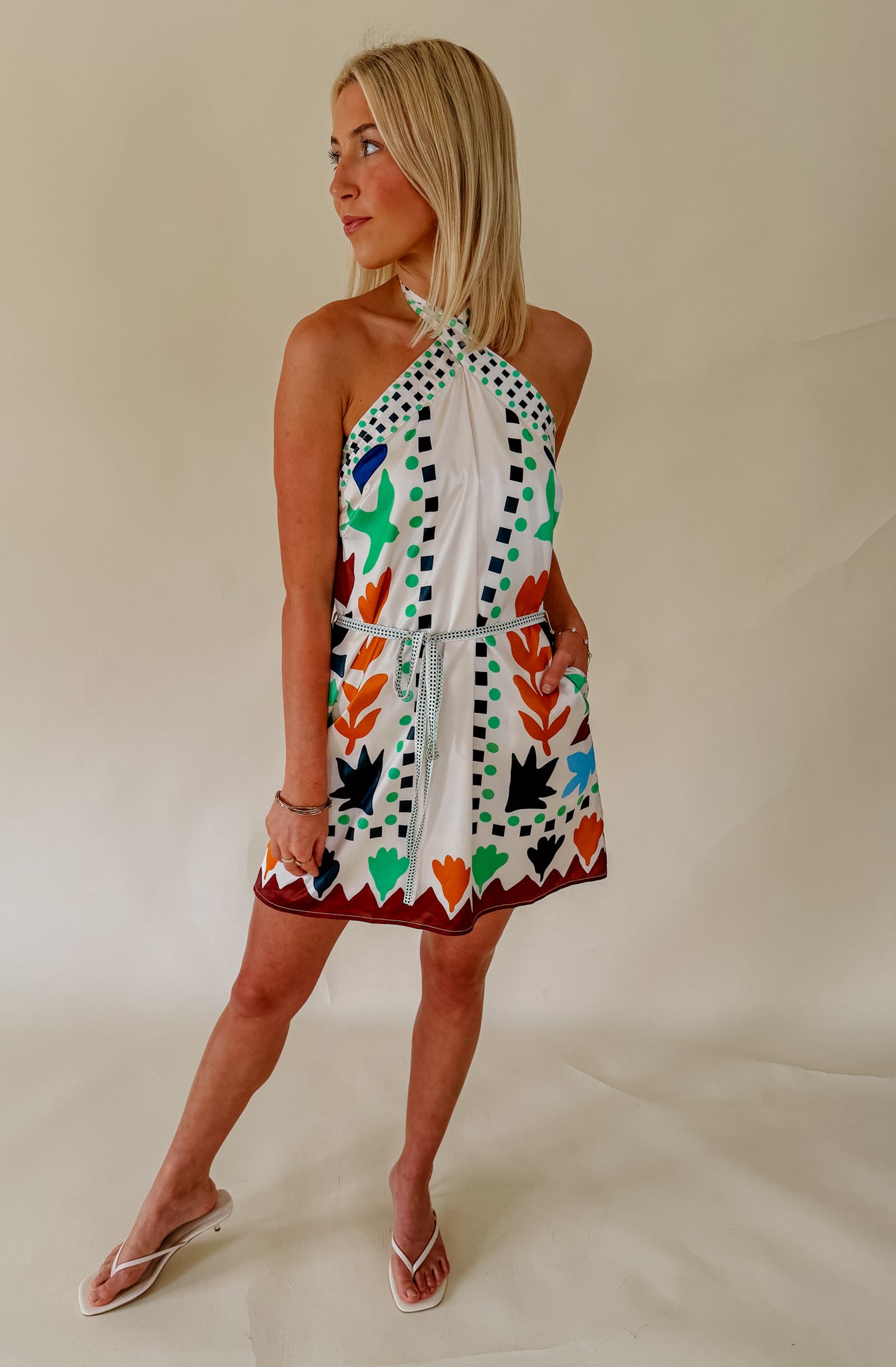 CIEBON LILA HALTER MINI DRESS