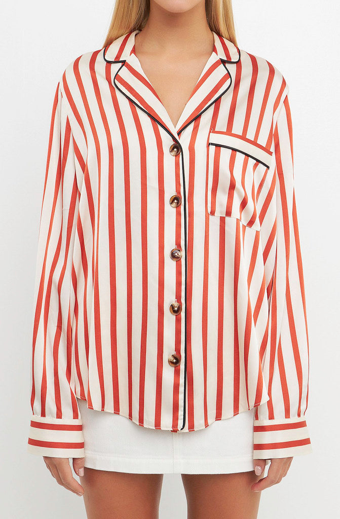 COLOR ME FALL SILKY BUTTON UP