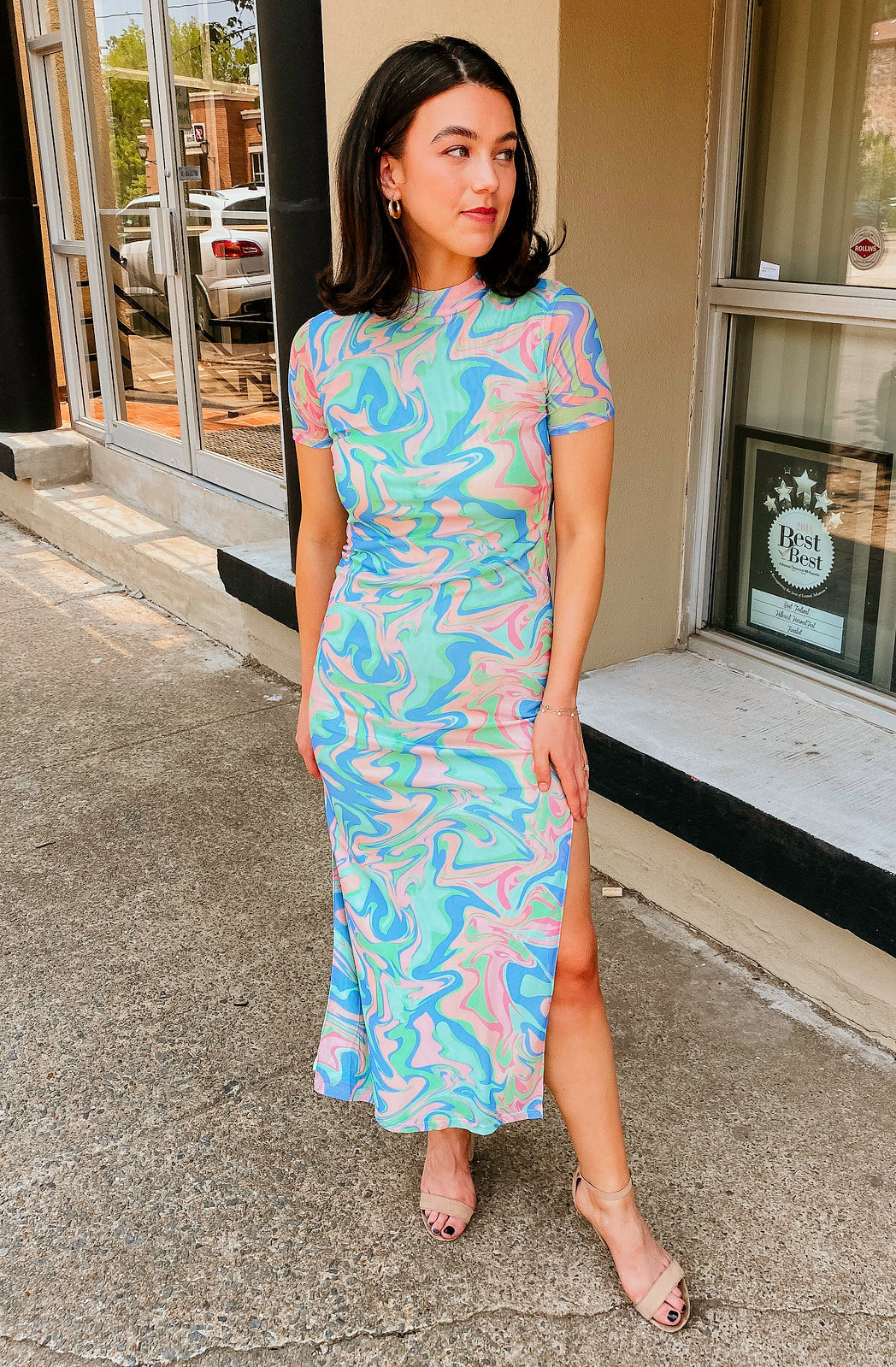 TWIST AND SHOUT MIDI DRESS