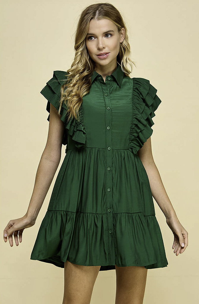 FOR THE FRILL OF IT BUTTONED DRESS