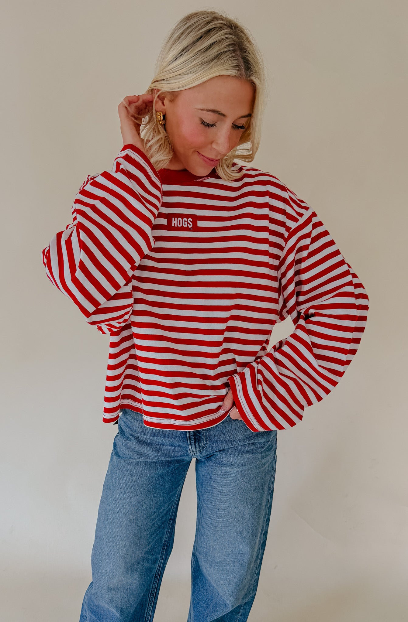 HOGS PATCH STRIPED TEE