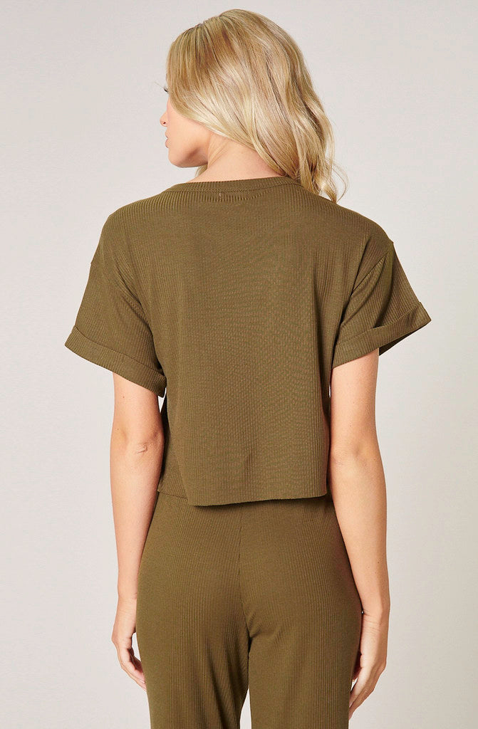 MONTREAL RIBBED KNIT BOXY TEE