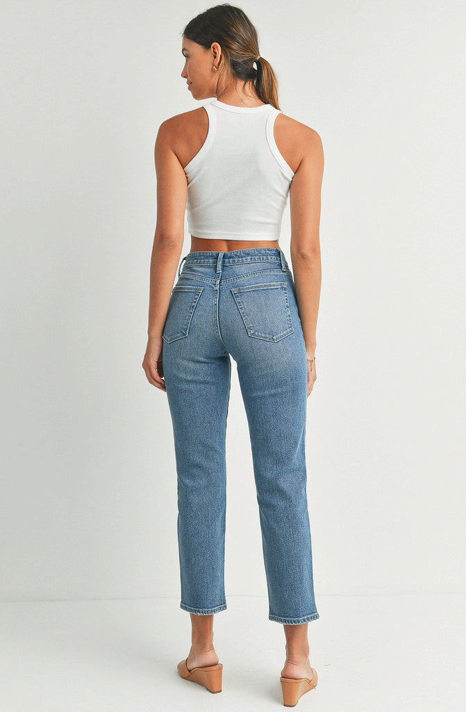 JUST BLACK HIGH RISE STRAIGHT LEG DENIM