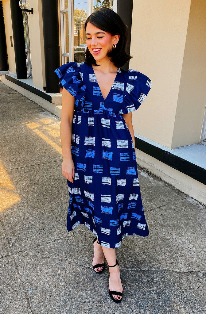 MEDIA MIX MIDI DRESS