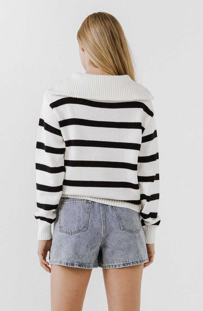 CUTIE IN STRIPES QUARTER ZIP