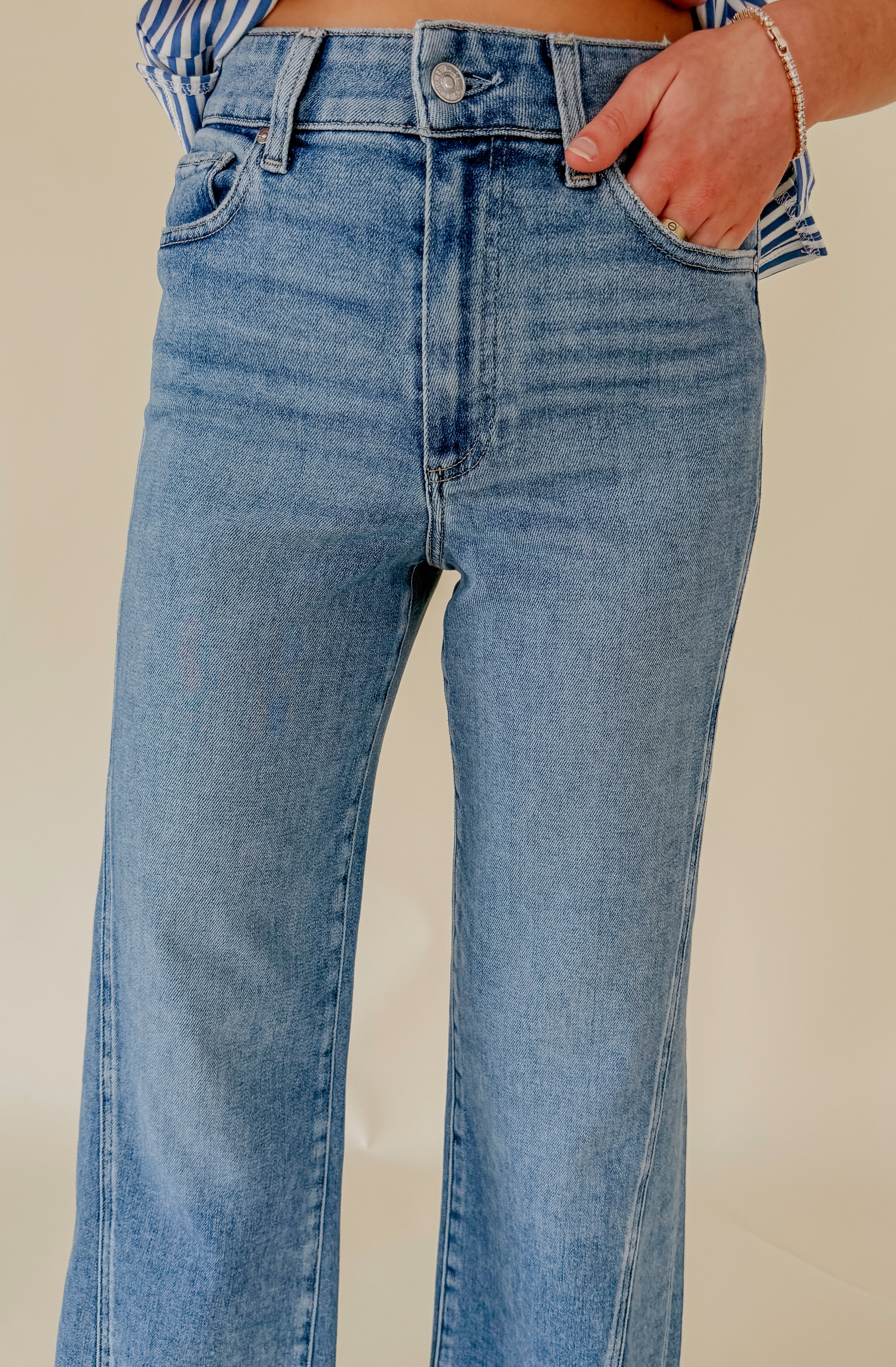 PAIGE ANESSA TWISTED PANEL WIDE LEG DENIM
