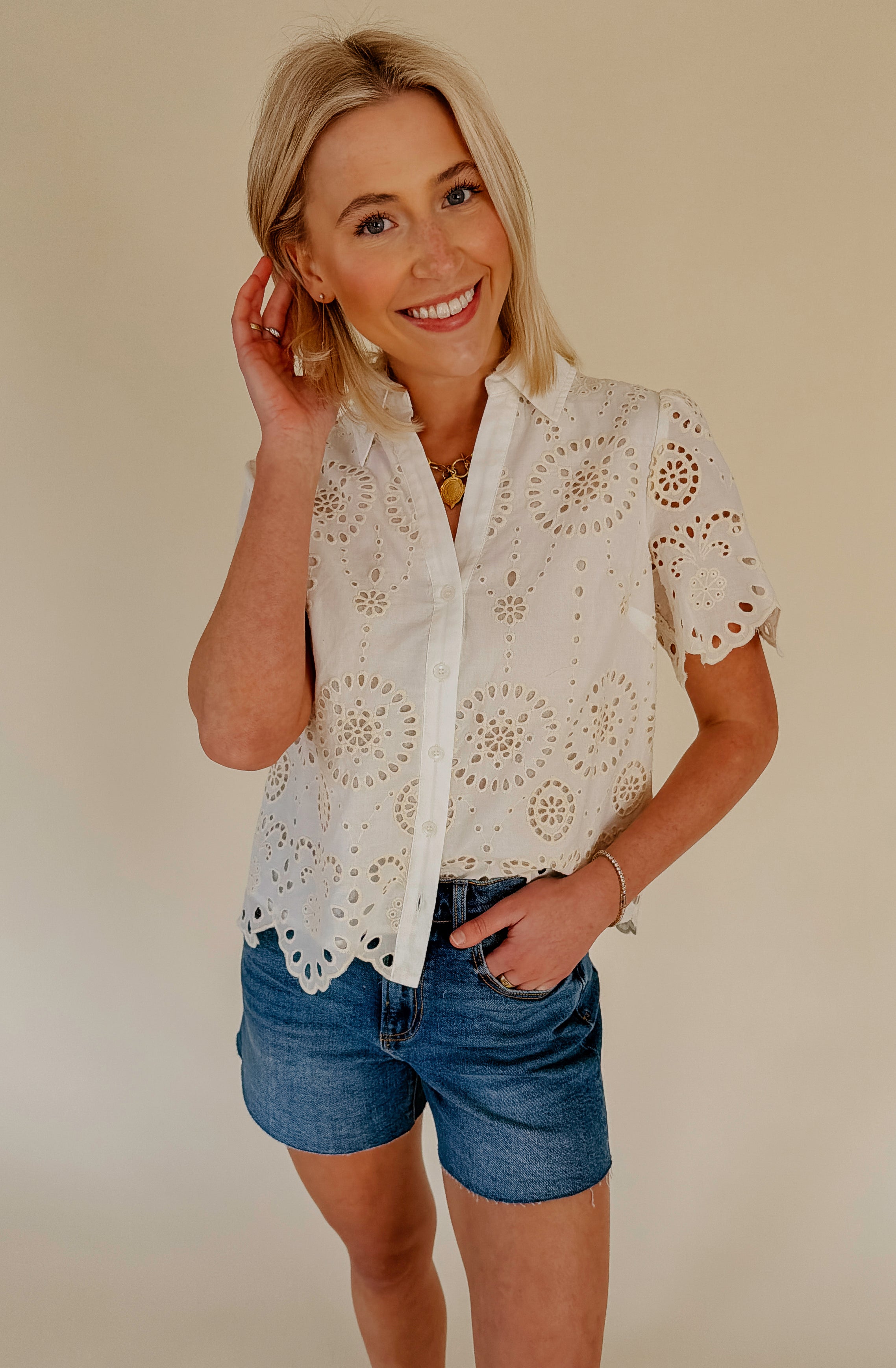 THE LACY EMBROIDERED BLOUSE