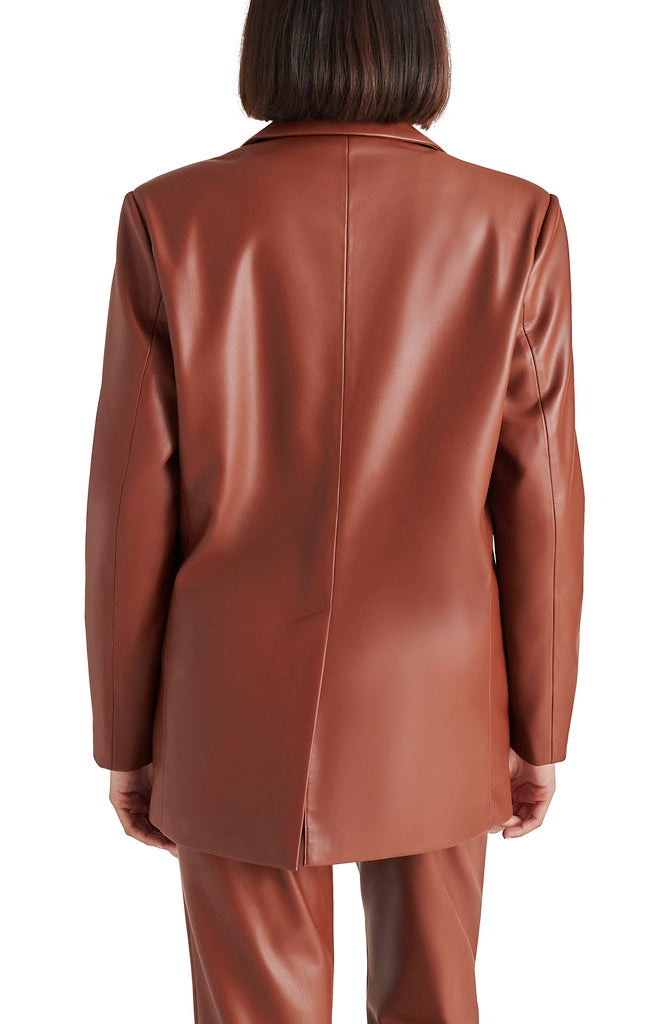 STEVE MADDEN IMAAN FAUX LEATHER BLAZER