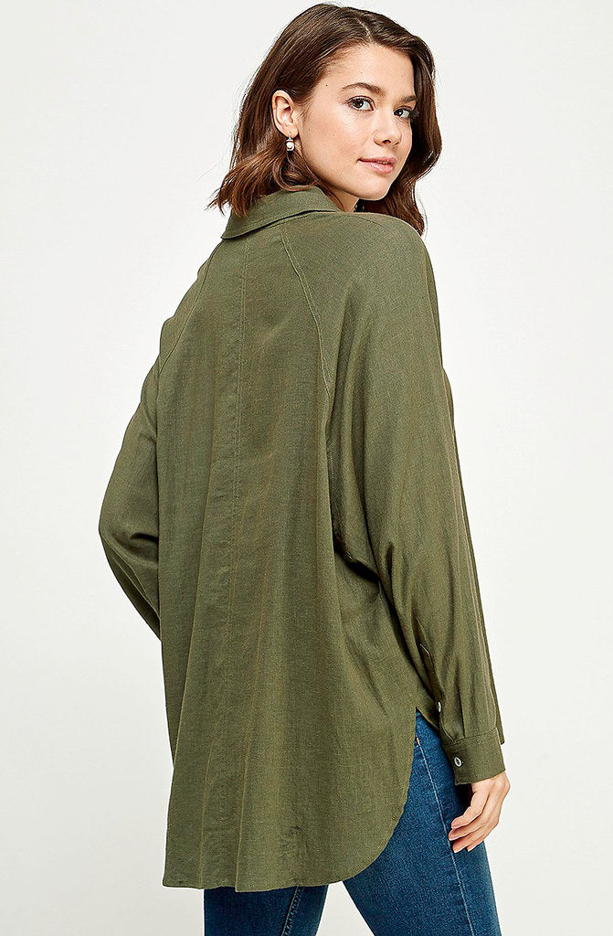 EASY GOING BUTTON DOWN BLOUSE