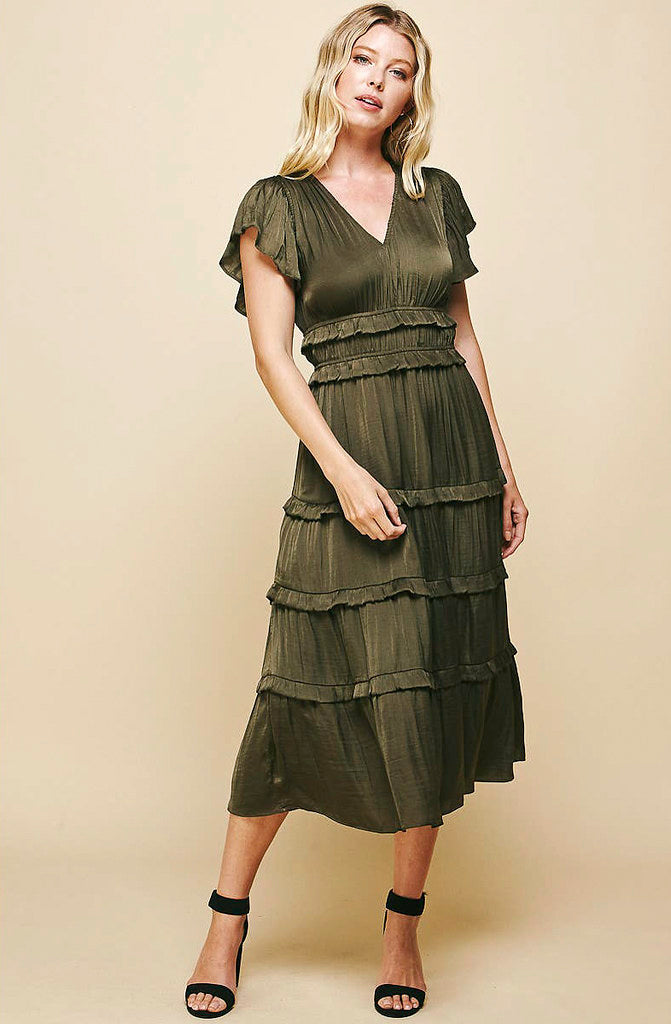 SOLID FOR FALL MIDI DRESS