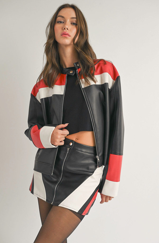 CALL IT WHAT YOU WANT FAUX LEATHER SKIRT