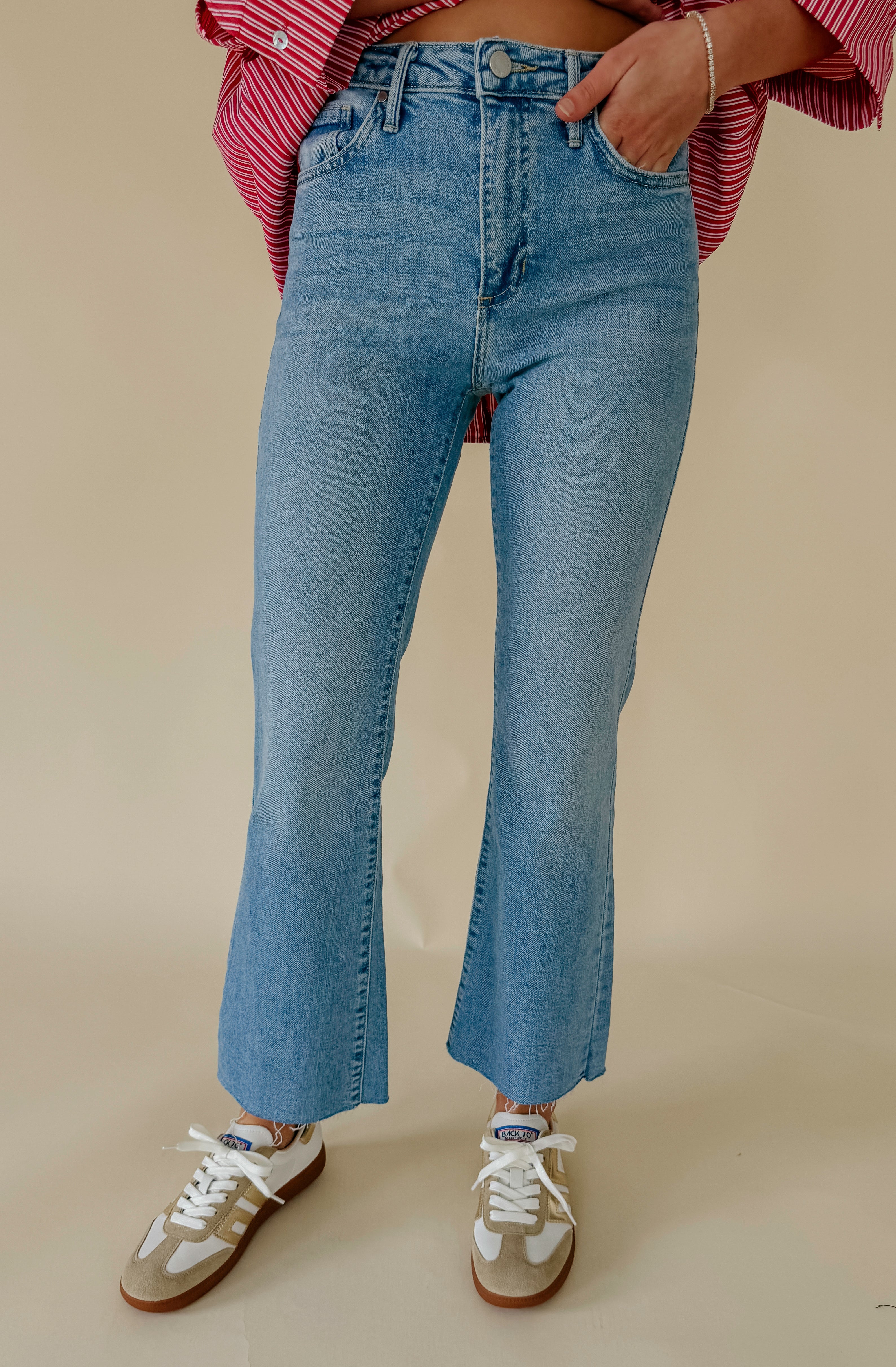 JUST BLACK CROPPED FLARE TALL DENIM