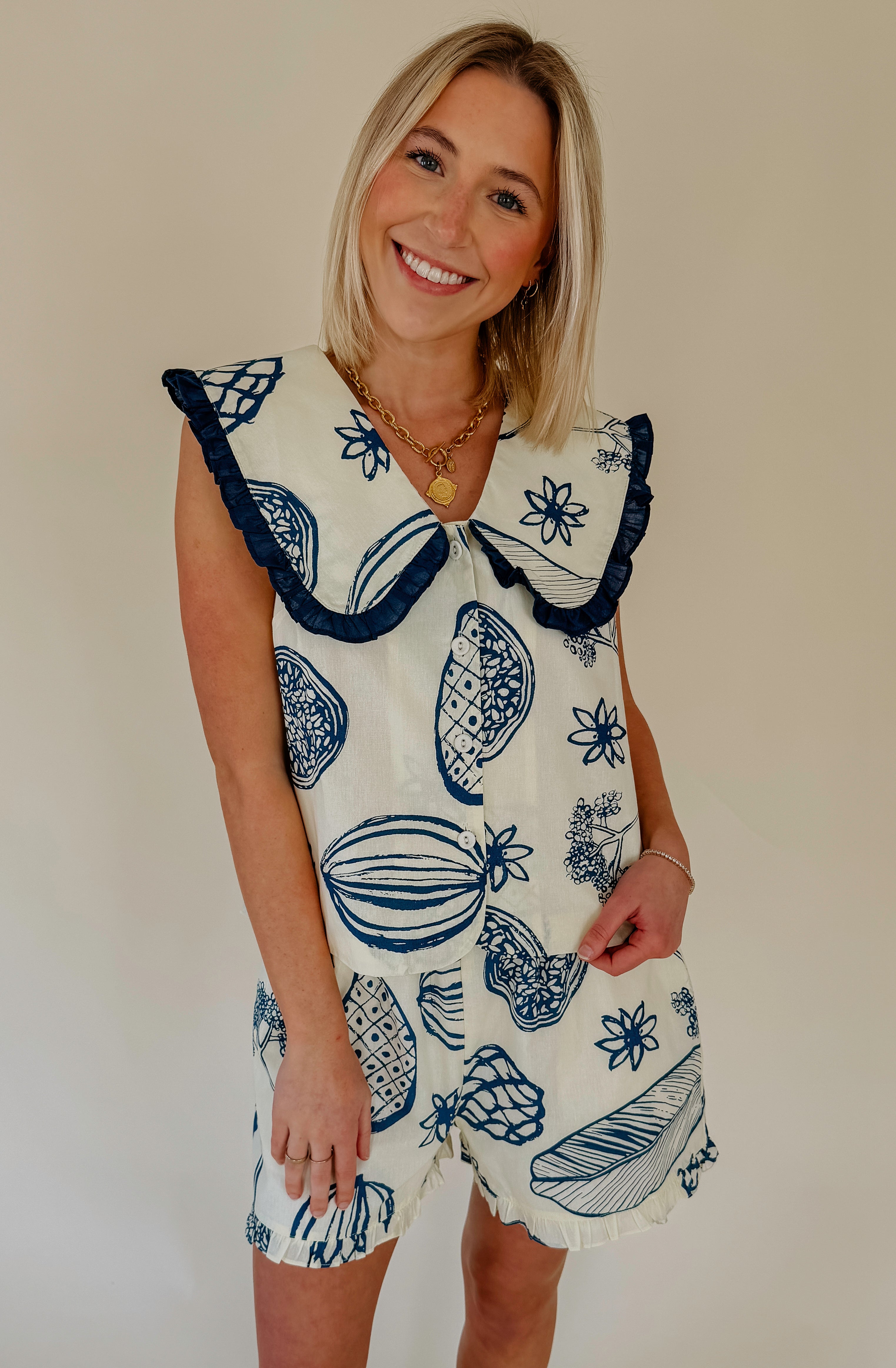 SEA YA LATER PETER PAN COLLAR TOP