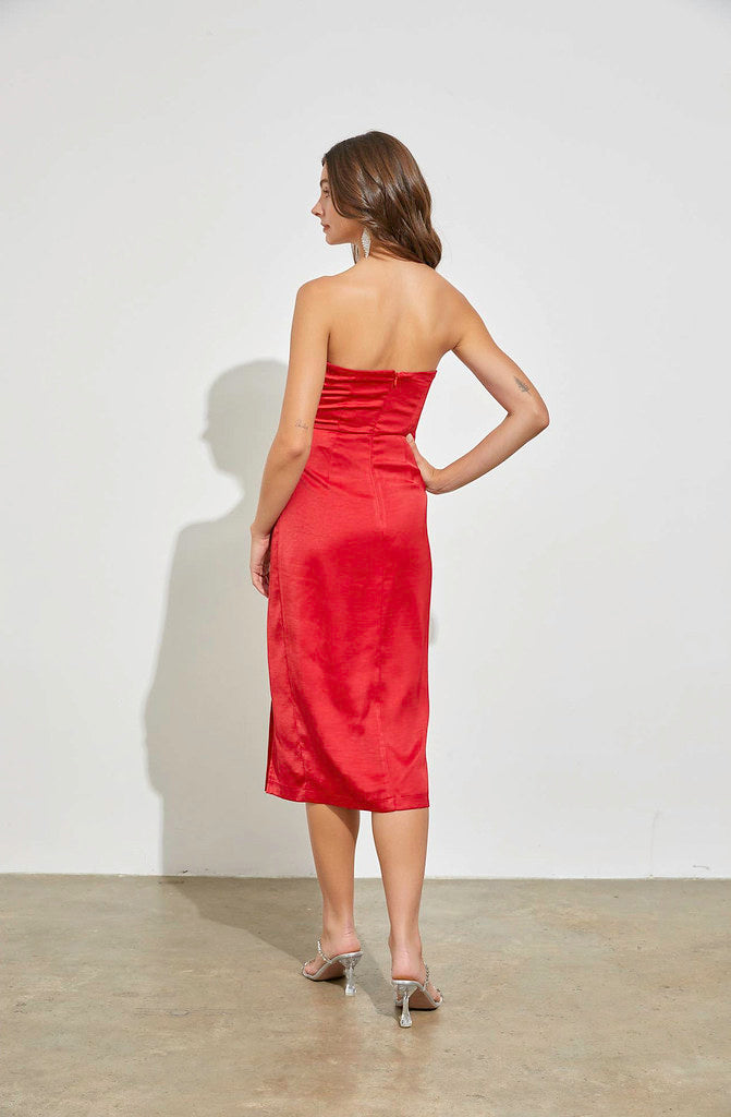 RED CARPET READY MIDI DRESS