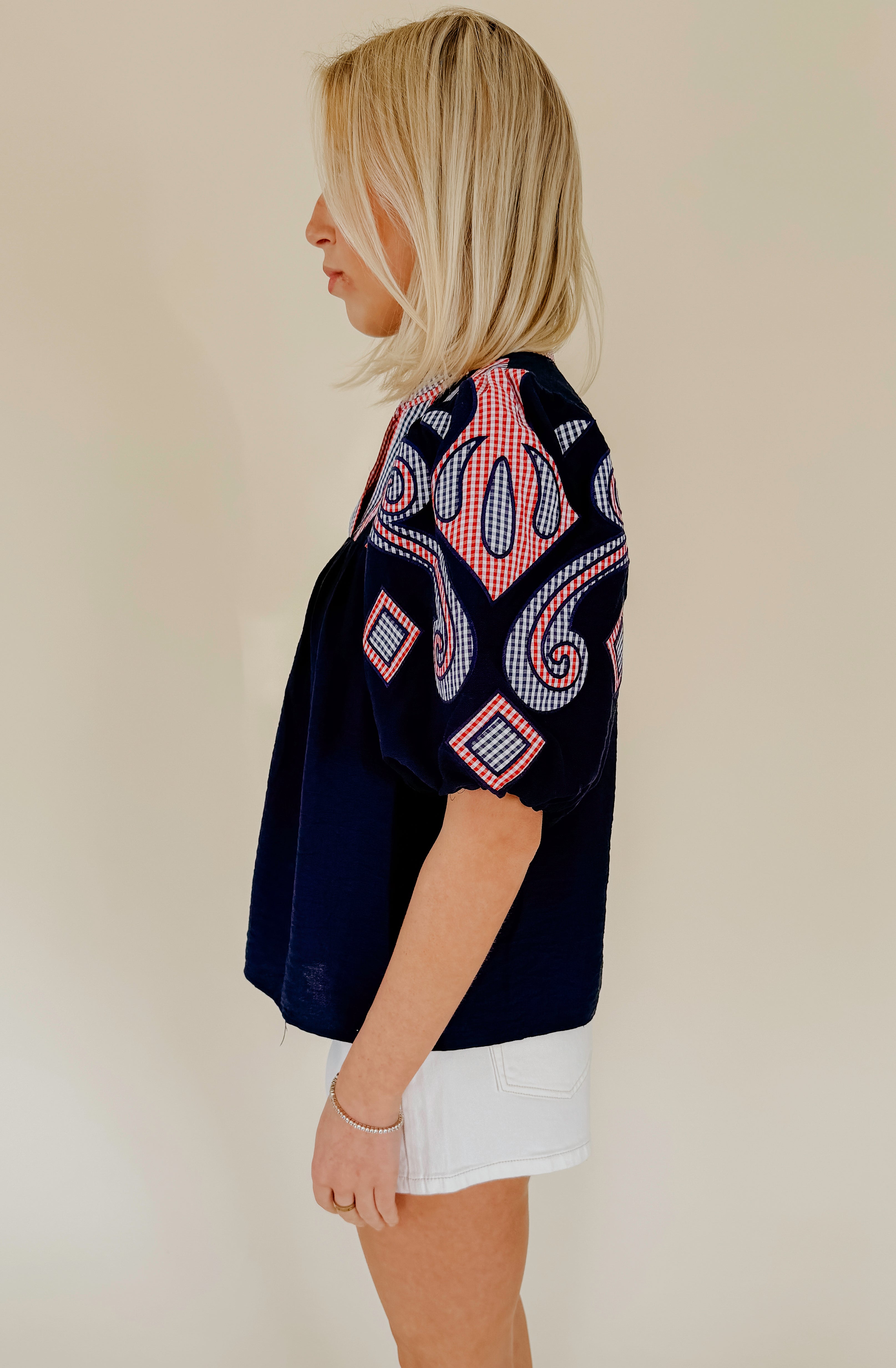 SAILED AWAY EMBROIDERED BLOUSE