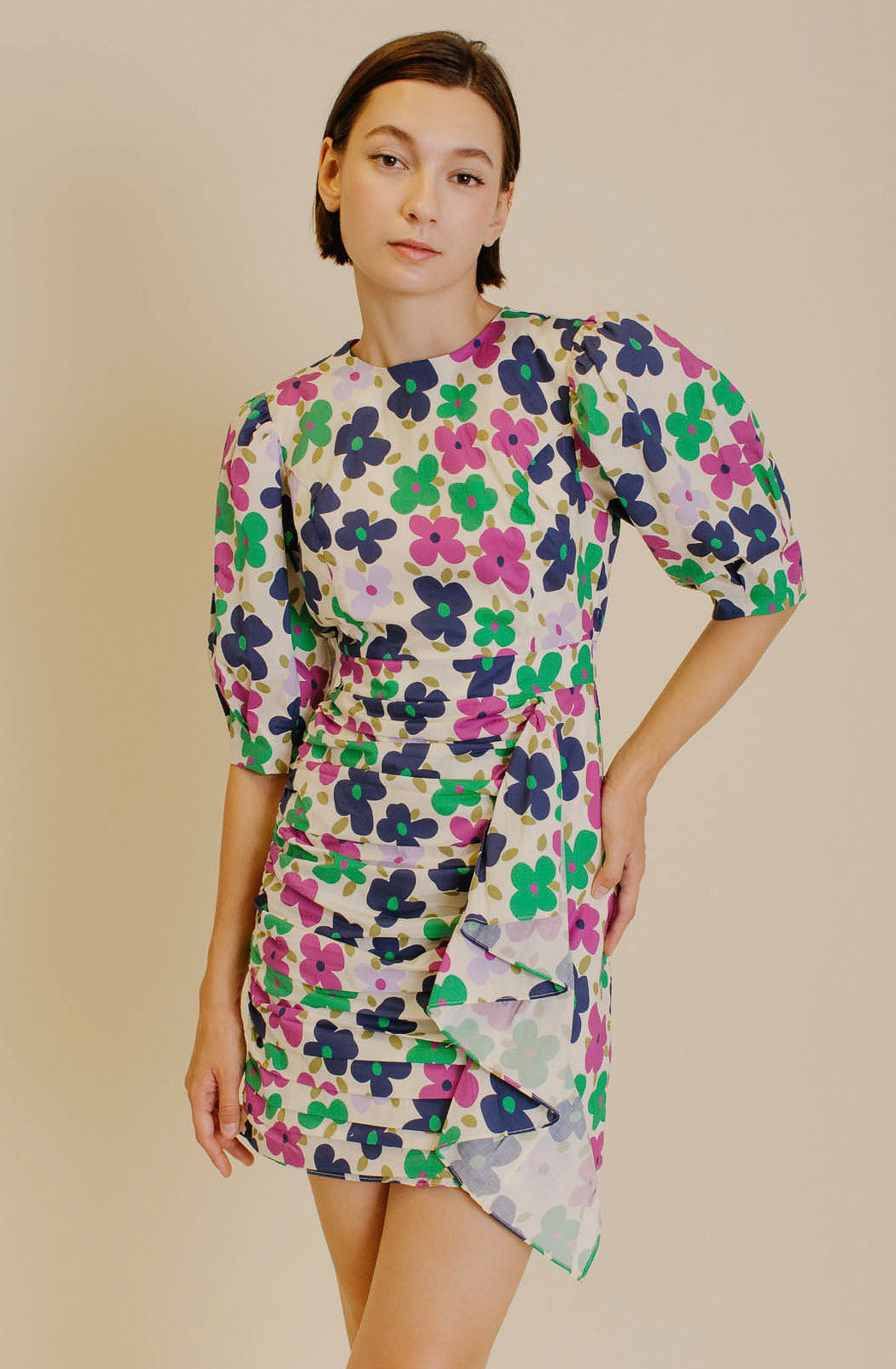 THE SASHA RUCHED MINI DRESS