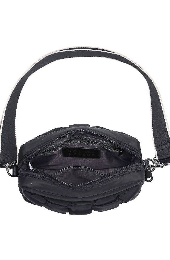 MINI WOVEN CROSSBODY PUFFER BAG