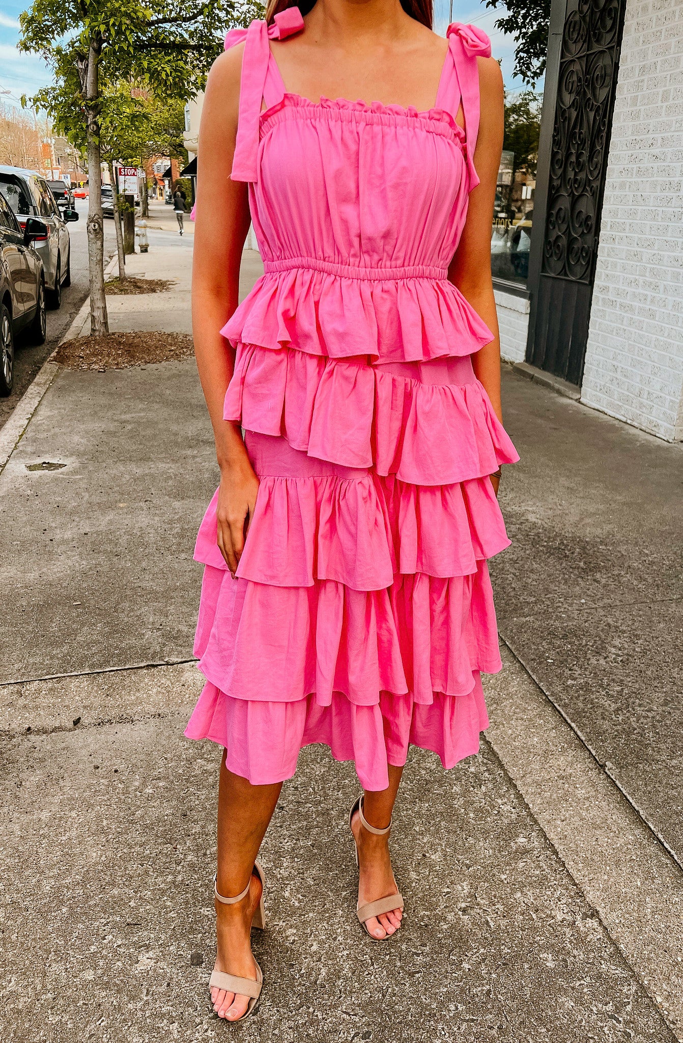 THE RAVEN TIERED MIDI DRESS