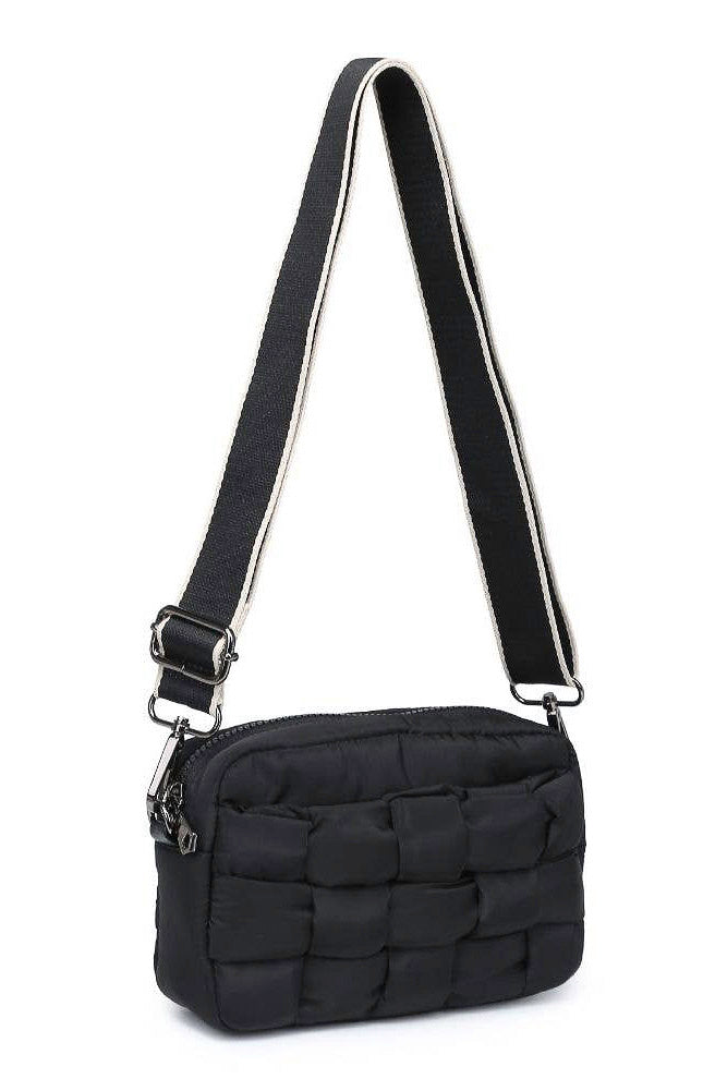 MINI WOVEN CROSSBODY PUFFER BAG