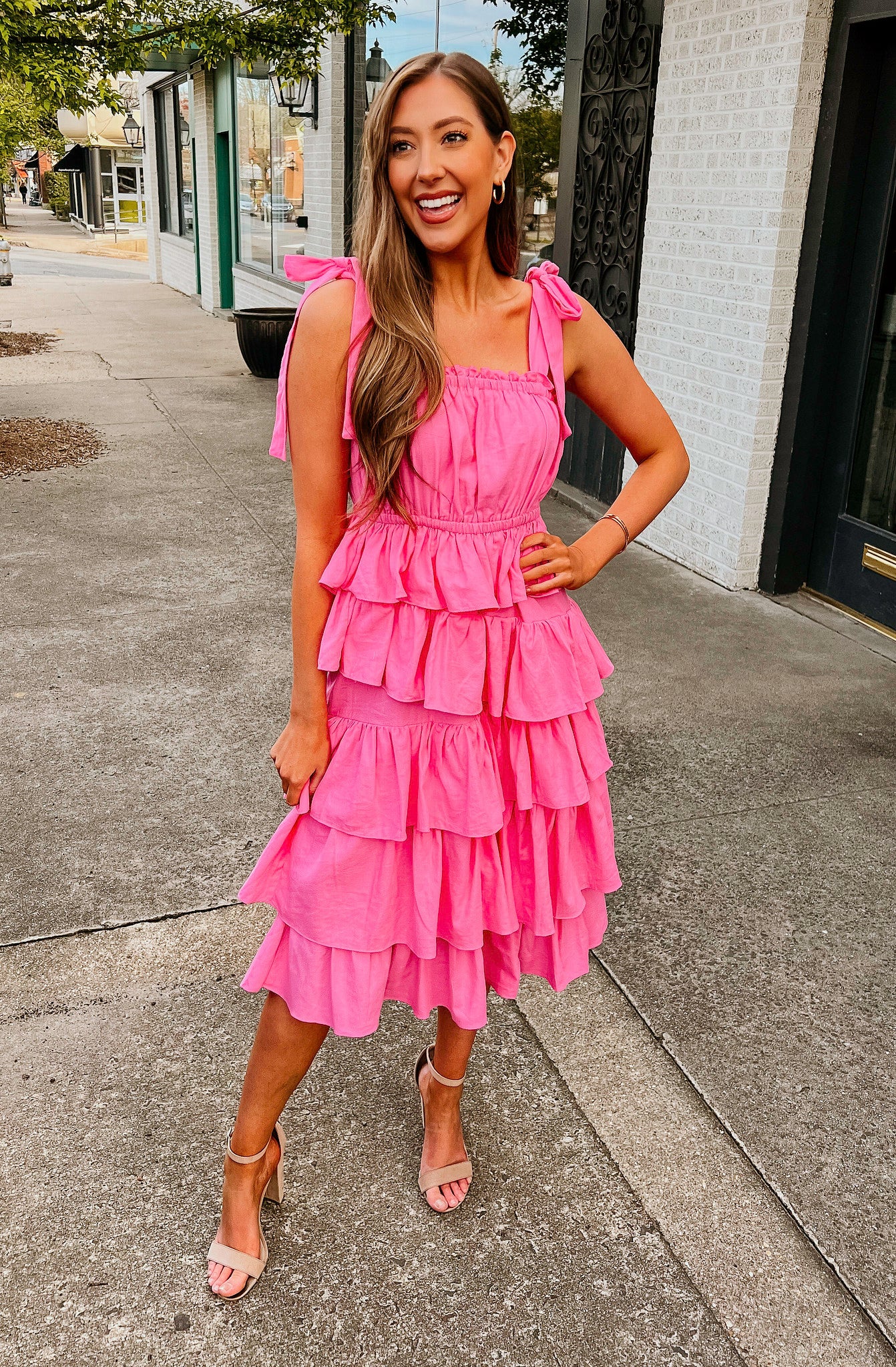 THE RAVEN TIERED MIDI DRESS