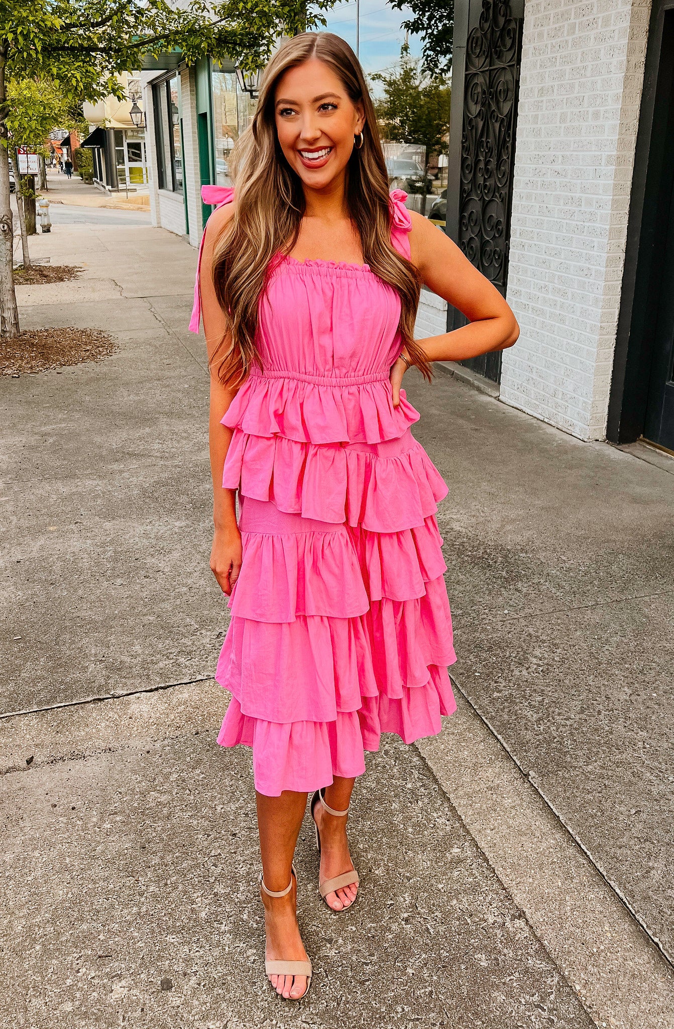 THE RAVEN TIERED MIDI DRESS