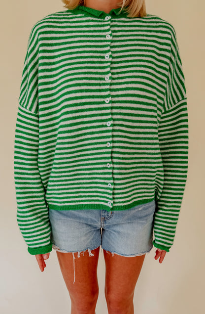LUCK OF IT ALL STRIPED CARDIGAN