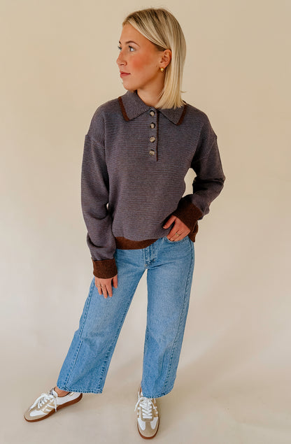 THE WHIT COLLARED HENLEY SWEATER