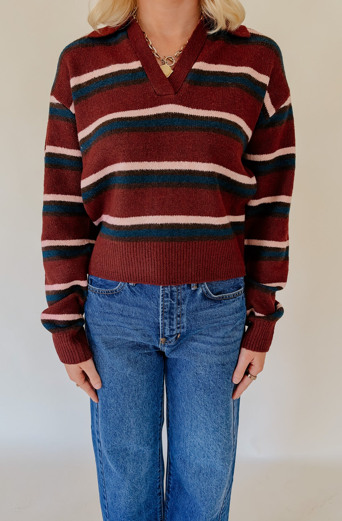 DAZE LYRIC COLLARED PULLOVER SWEATER