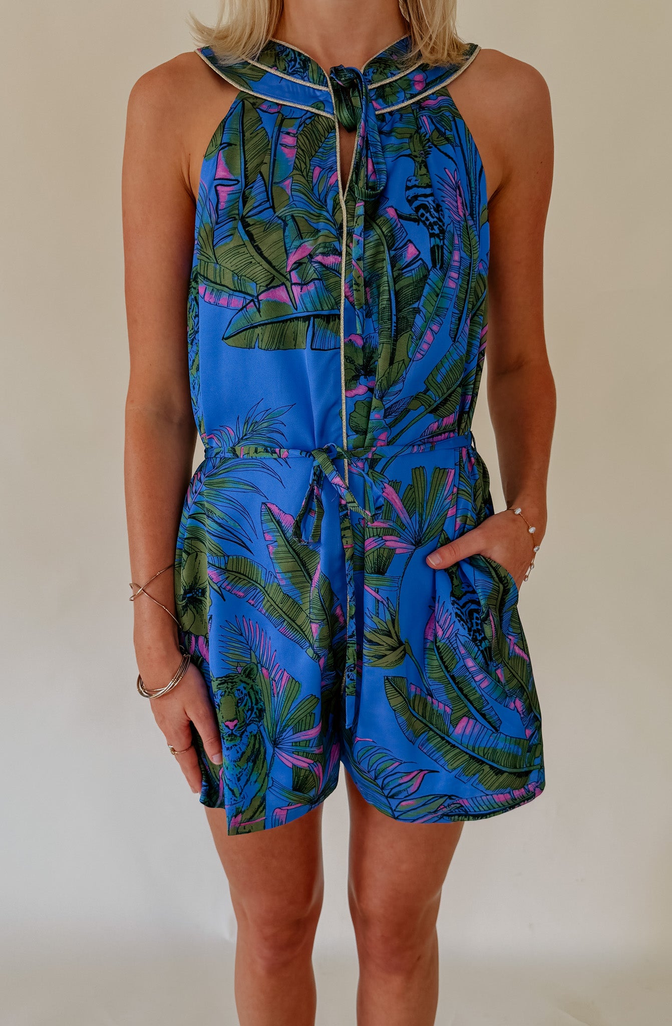 CIEBON SAINT TROPEZ TIE WAIST ROMPER