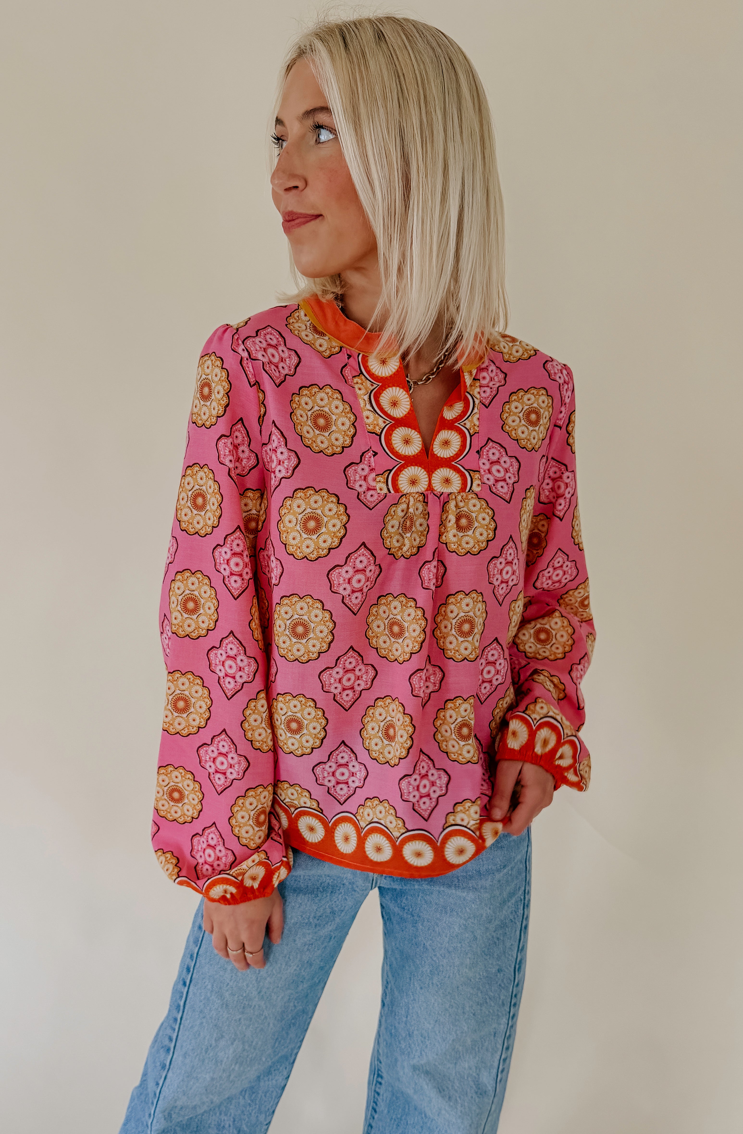 THE MARGEAUX PRINTED BLOUSE