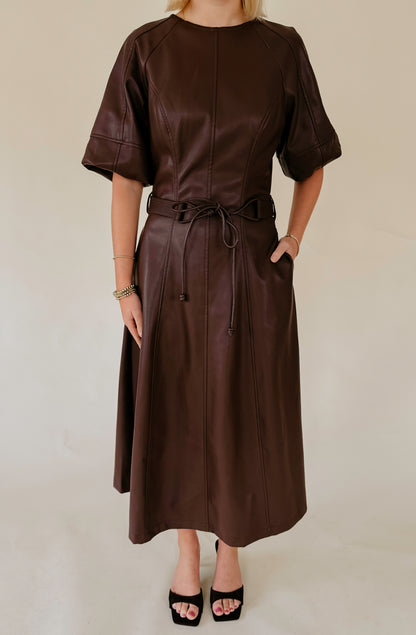 THE SAVANNAH FAUX LEATHER DRESS