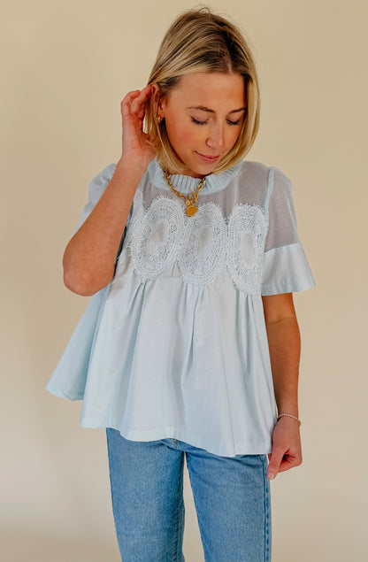 MESHED WELL BLOUSE