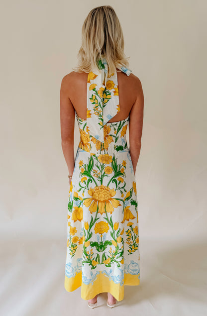 MESTIZA COPACABANA HALTER MIDI DRESS