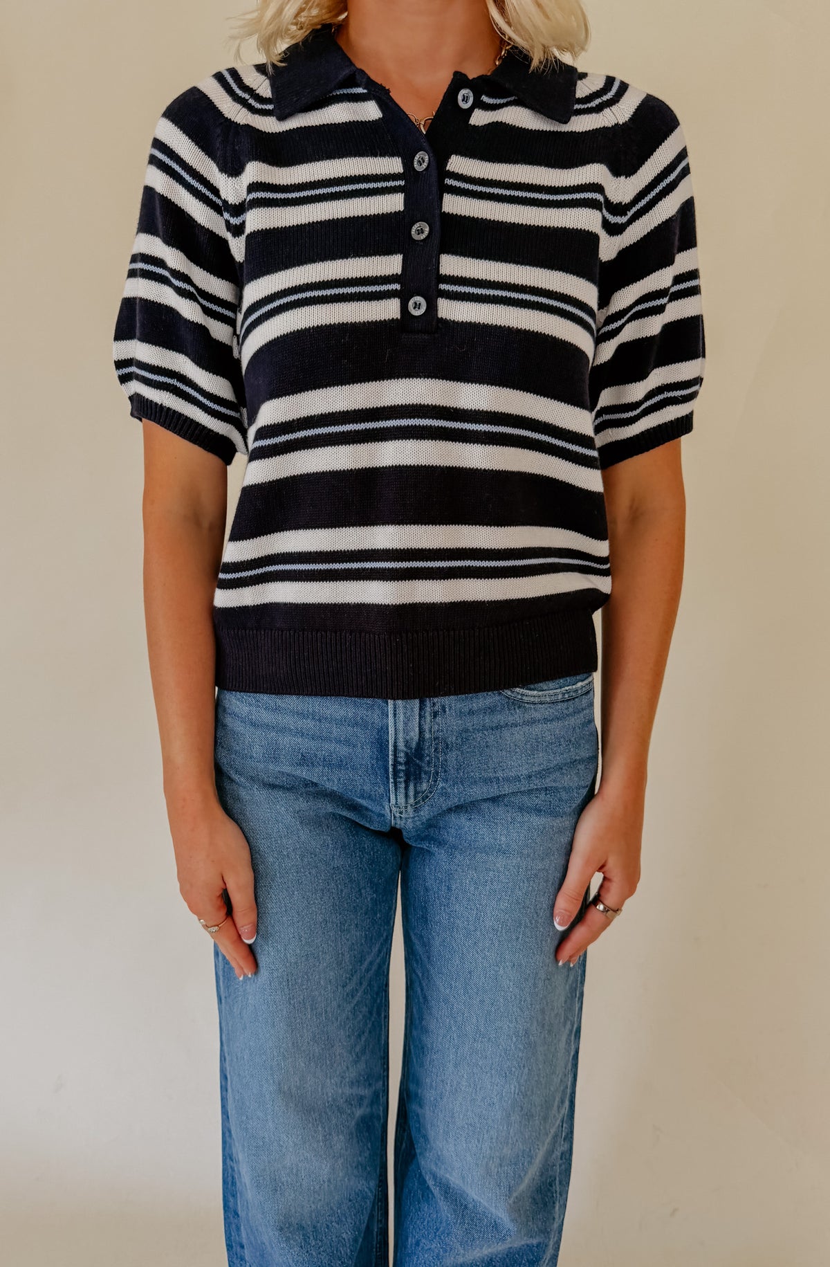 PAIGE BIRCH STRIPED SWEATER TOP