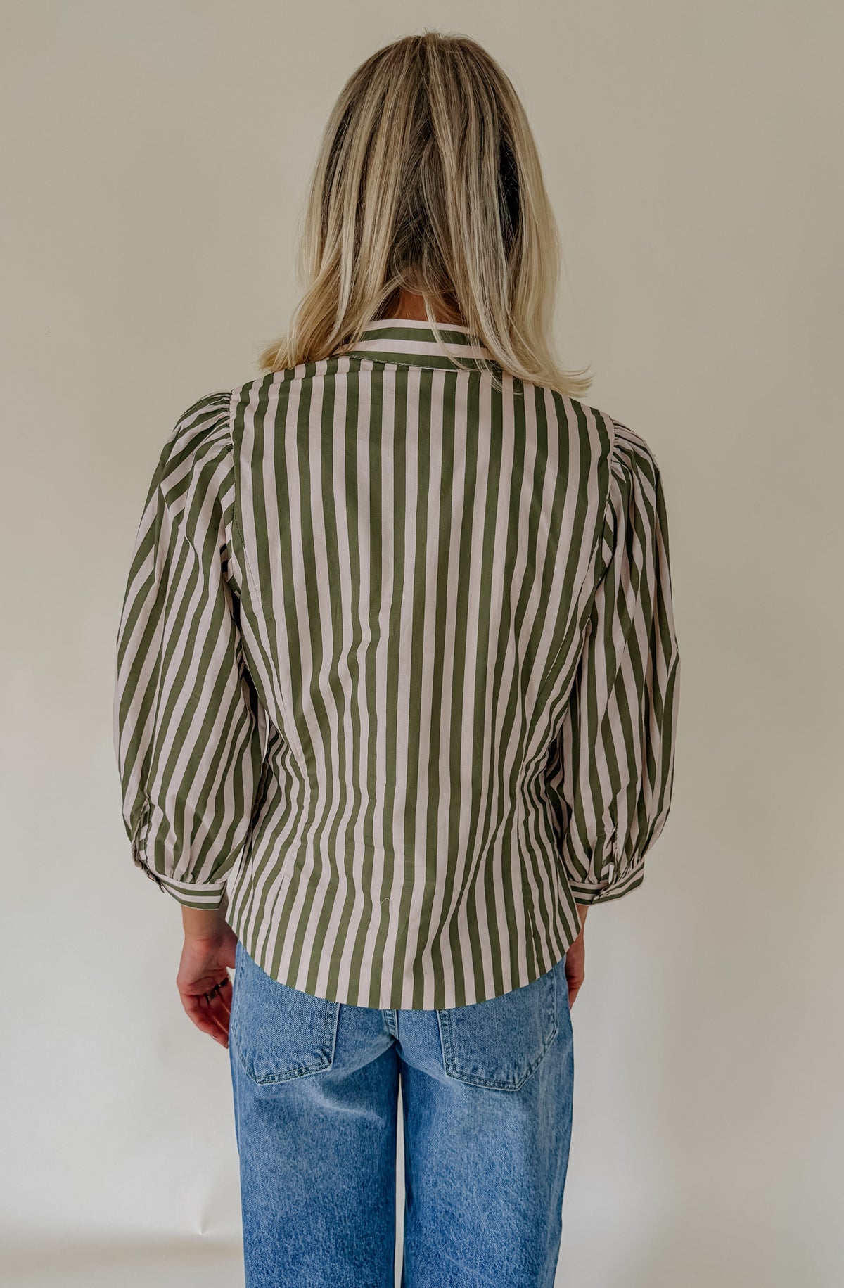 THE HEIDI STRIPED TIE FRONT BLOUSE