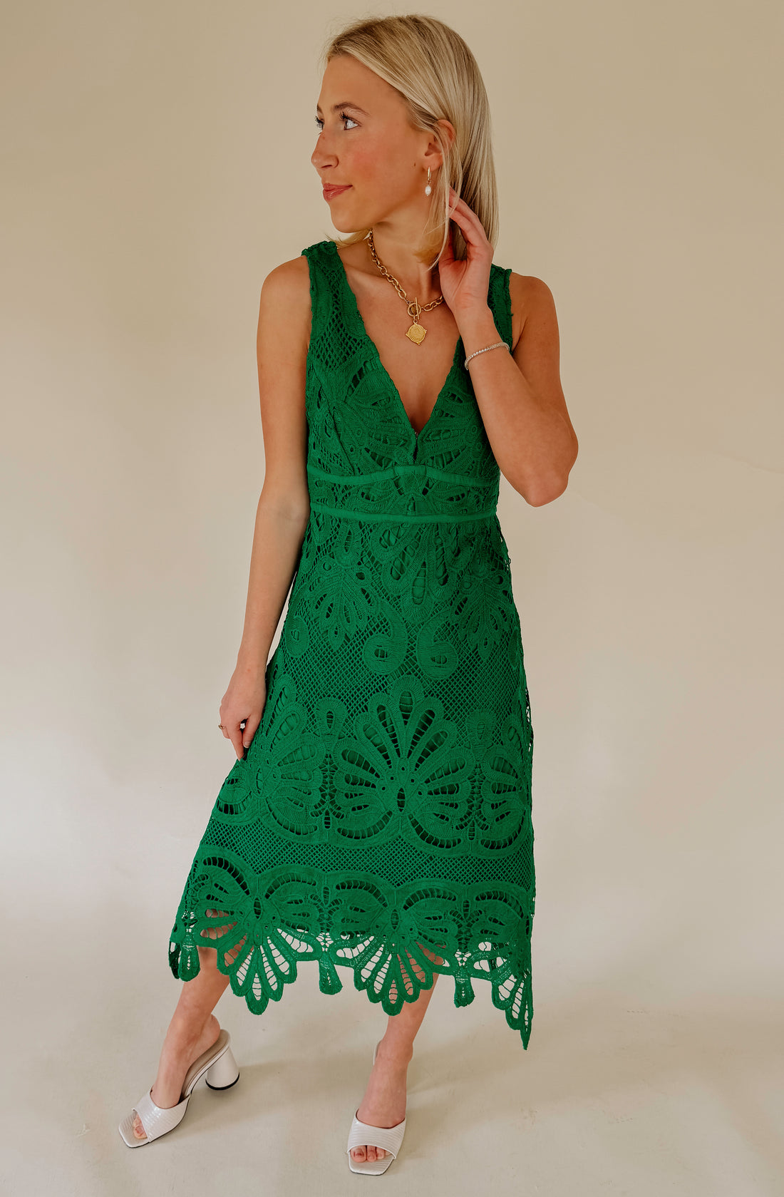 THE MORGAN LACE MIDI DRESS