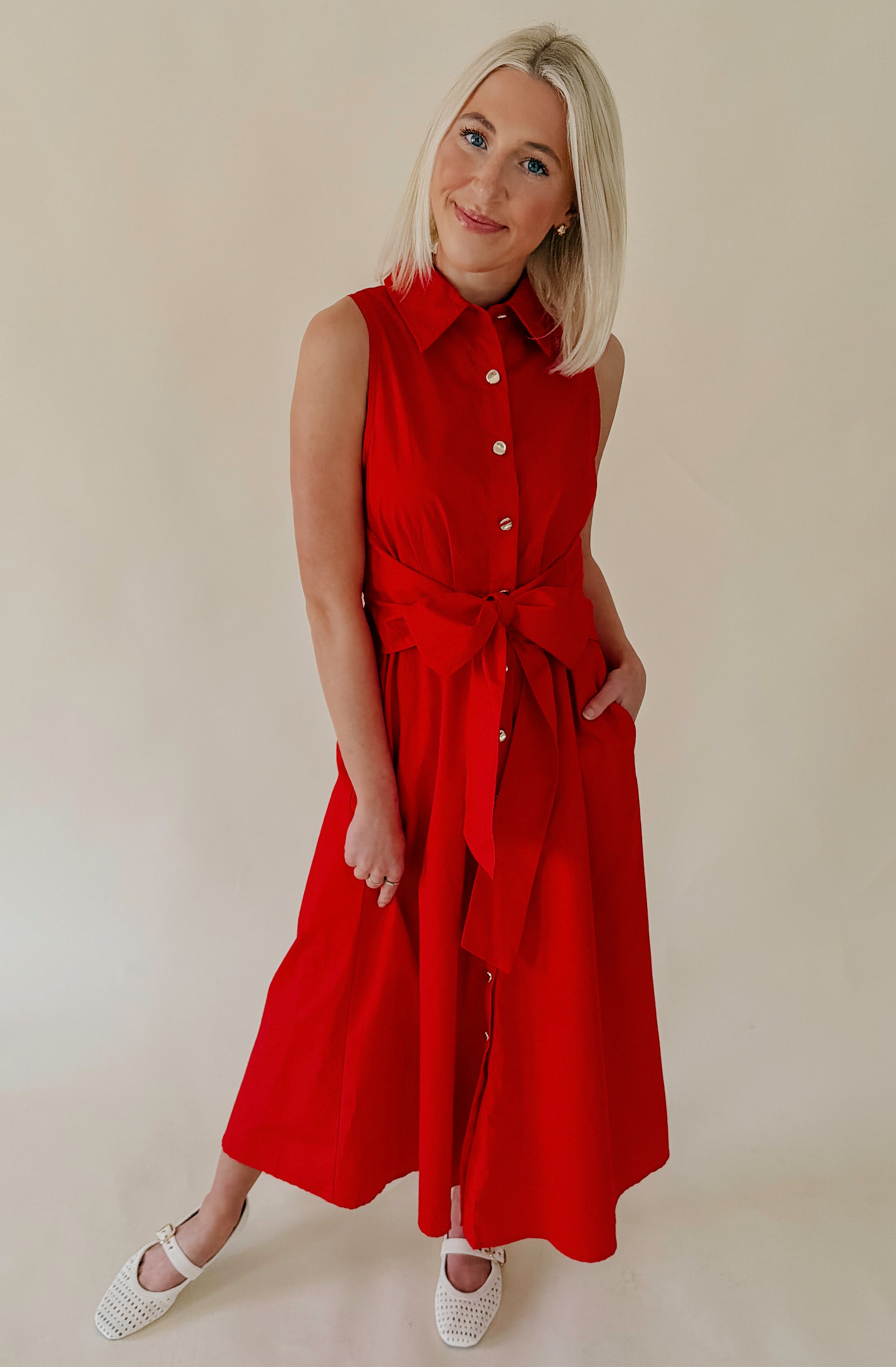 THE MIKAYLA BUTTONED MIDI DRESS