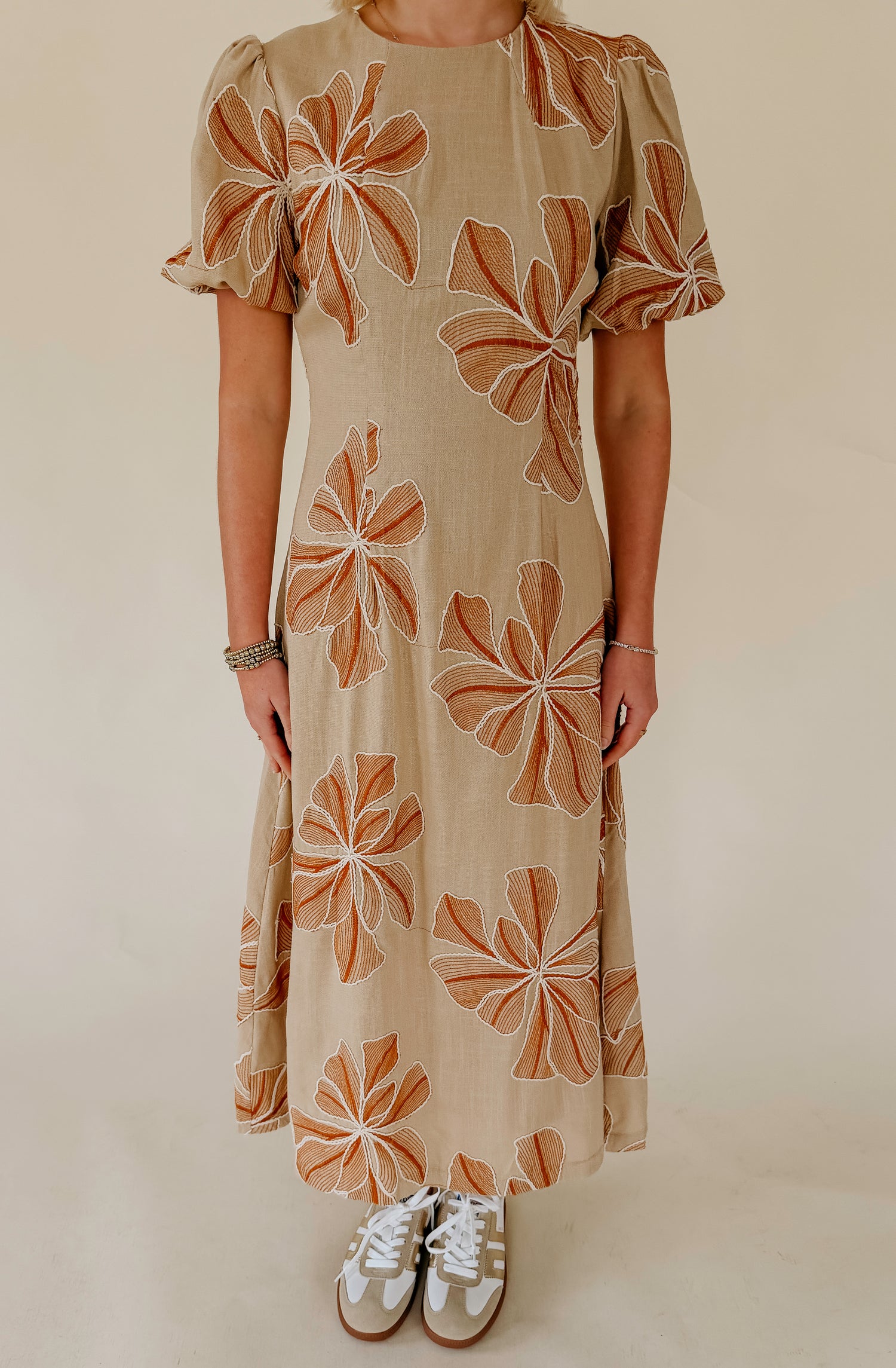 THE KENZI EMBROIDERED MIDI DRESS