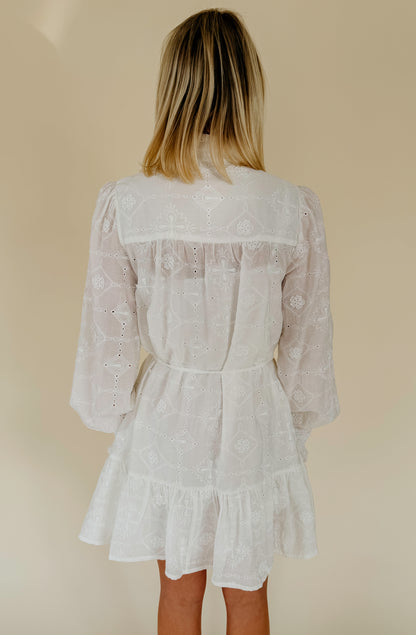 CEREMONY TIME BUTTONED MINI DRESS