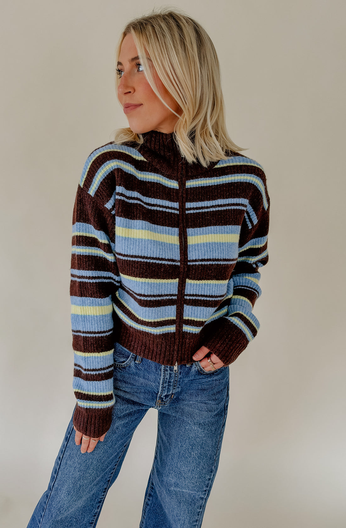 THE NICOLE ZIP UP SWEATER CARDIGAN