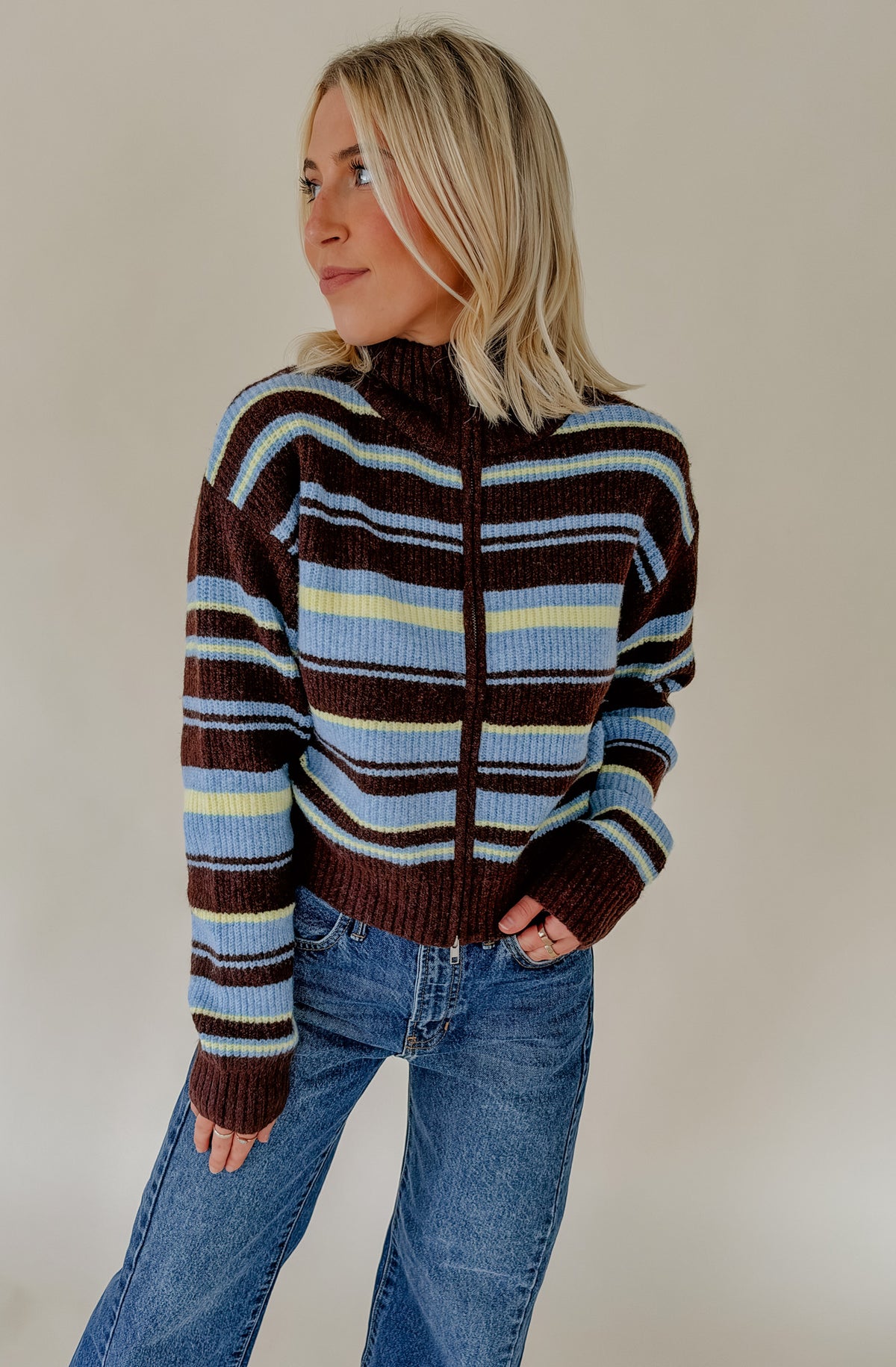 THE NICOLE ZIP UP SWEATER CARDIGAN