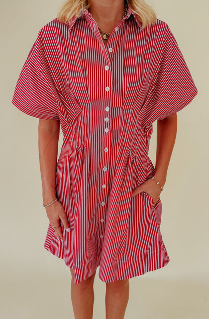 PLAY IT BY EAR BUTTONED MINI DRESS