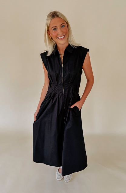 ON REPEAT PLEATED MIDI DRESS